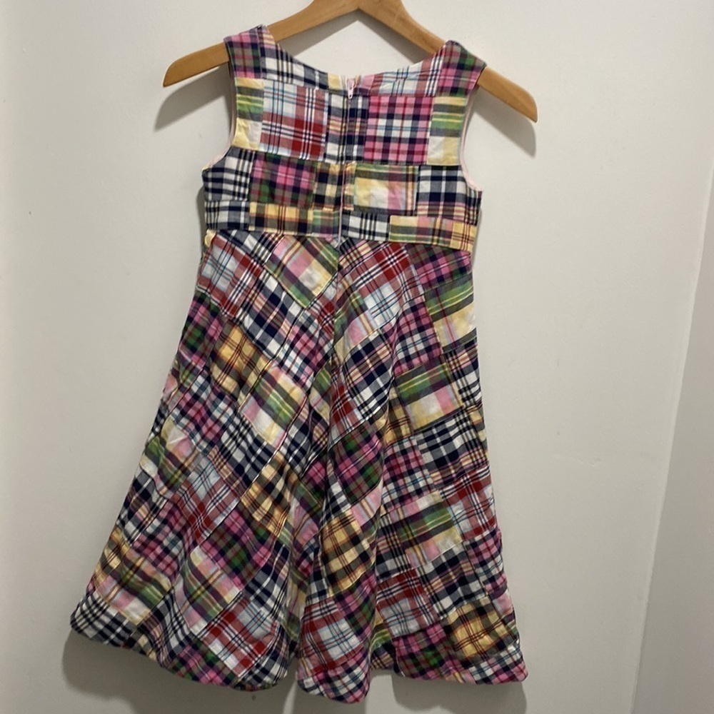 Gap Kids Outlet Girls Madras Sleeveless dress, Medium plaid Classic 🌟 - Picture 6 of 7